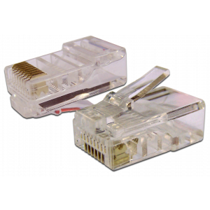 RJ45 UTP 8P8C plug, universal, cat. 6, 100 pcs